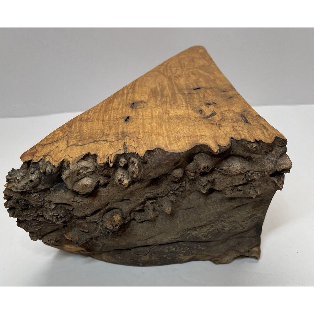 Burl Wood Box Triangle Jewlery Trinkets Keepsakes
